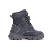 D.D.Step ghete baieti imblanite 31-36 Royal Blue cu cusatura verde