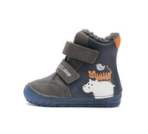 D.D.Step ghete baieti imblanite cu talpa fluorescenta 19-24 Royal Blue Wild Animals