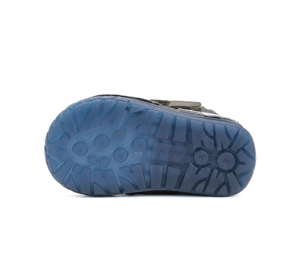 D.D.Step ghete baieti imblanite cu talpa fluorescenta 19-24 Royal Blue Wild Animals