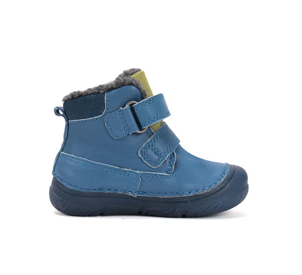 D.D.Step ghete baieti imblanite cu talpa fluorescenta 26-31 Bermuda Blue  cu crocodil si pesti