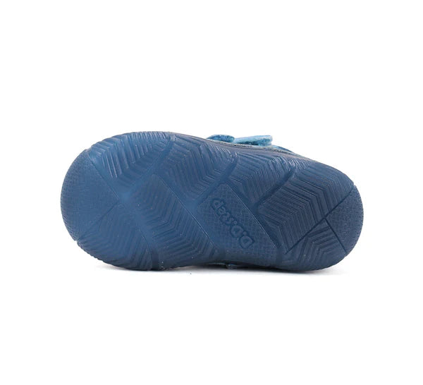 D.D.Step ghete baieti imblanite cu talpa fluorescenta 26-31 Bermuda Blue  cu crocodil si pesti