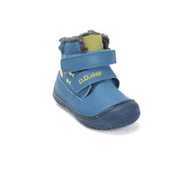 D.D.Step ghete baieti imblanite cu talpa fluorescenta 26-31 Bermuda Blue  cu crocodil si pesti