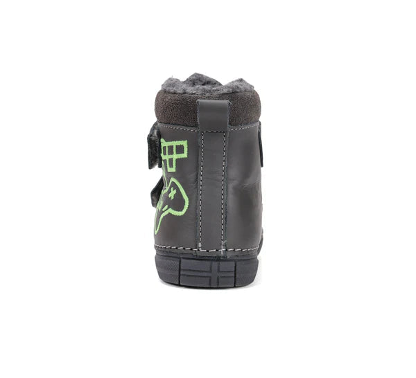 D.D.Step ghete baieti imblanite cu talpa fluorescenta 25-30 Dark grey cu controler