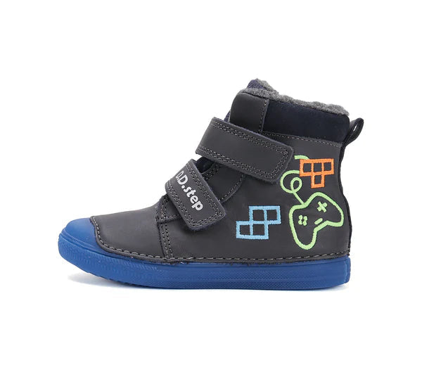 D.D.Step ghete baieti imblanite cu talpa fluorescenta 25-30 Royal Blue cu controler
