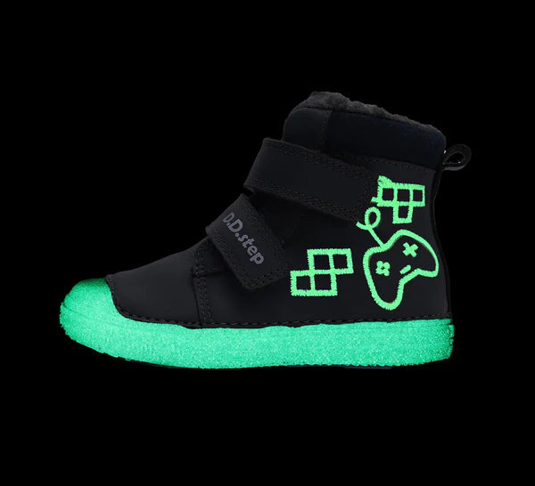 D.D.Step ghete baieti imblanite cu talpa fluorescenta 25-30 Royal Blue cu controler