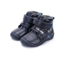 D.D.Step ghete baieti Primii pasi imblanite 18-23 Royal Blue cu avioane