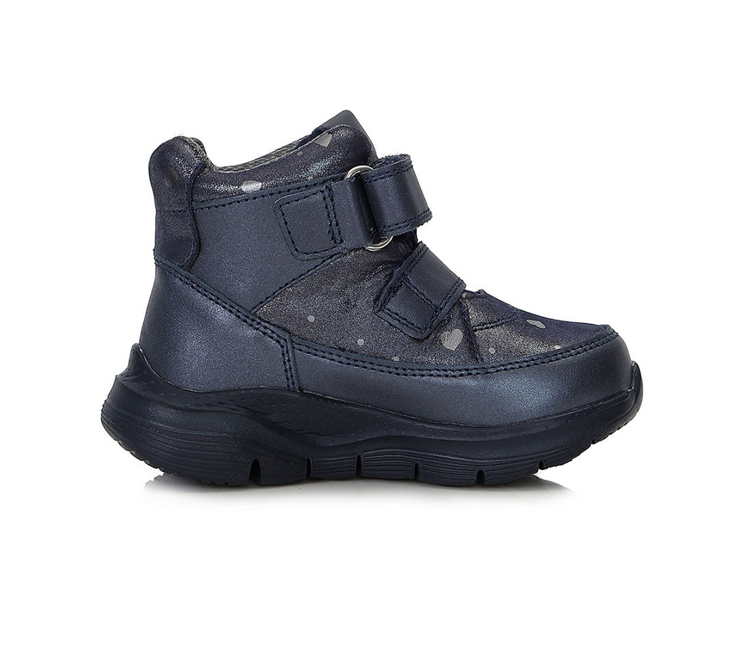 D.D.Step ghete fete Aqua-Tex 30-35 Royal Blue cu inimioare