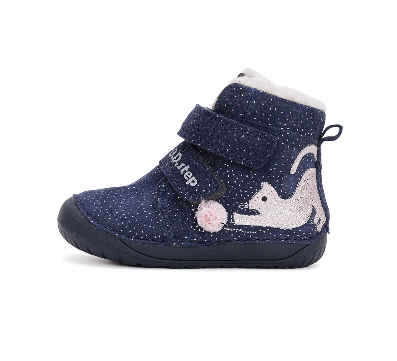 D.D.Step ghete fete Barefoot imblanite 20-25 Bermuda Blue cu pisica Imagine secundară a produsului