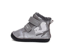 D.D.Step ghete fete Barefoot imblanite 20-25 Dark Grey cu veverita