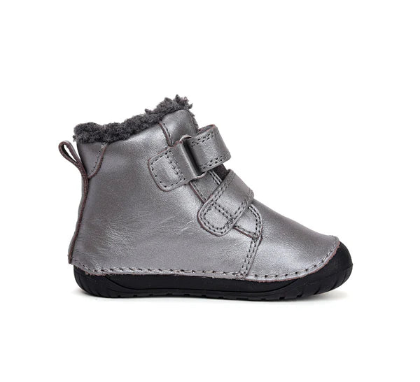 D.D.Step ghete fete Barefoot imblanite 20-25 Dark Grey cu veverita
