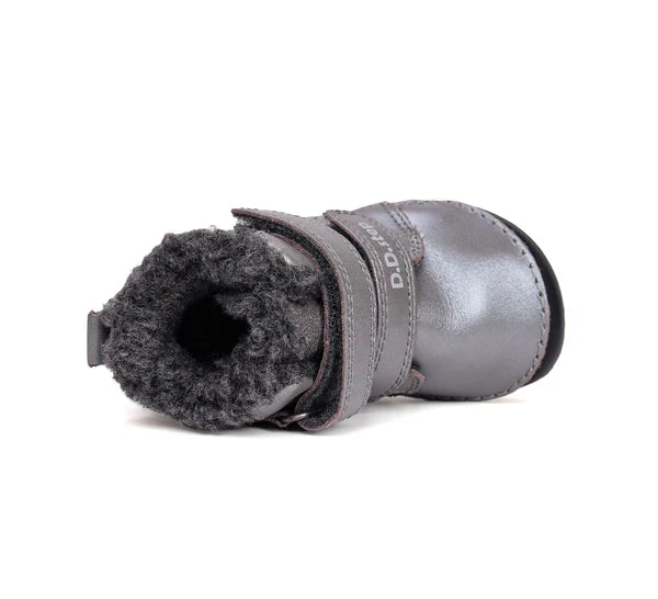 D.D.Step ghete fete Barefoot imblanite 20-25 Dark Grey cu veverita