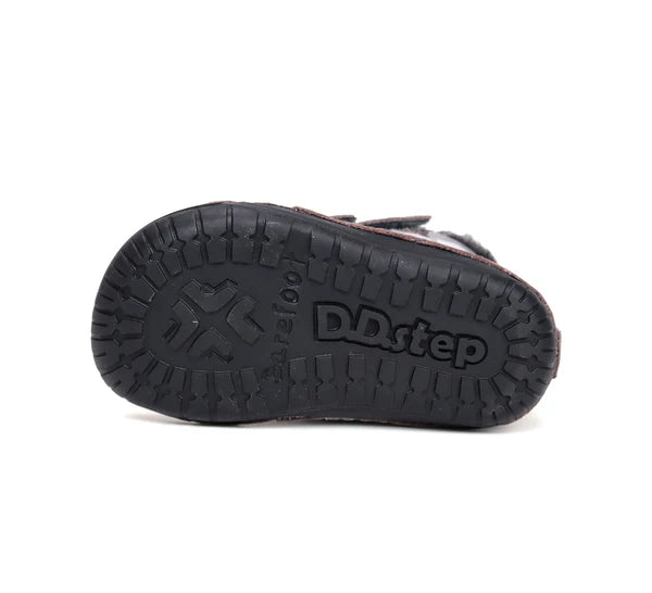 D.D.Step ghete fete Barefoot imblanite 20-25 Dark Grey cu veverita