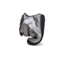 D.D.Step ghete fete Barefoot imblanite 20-25 Dark Grey cu veverita