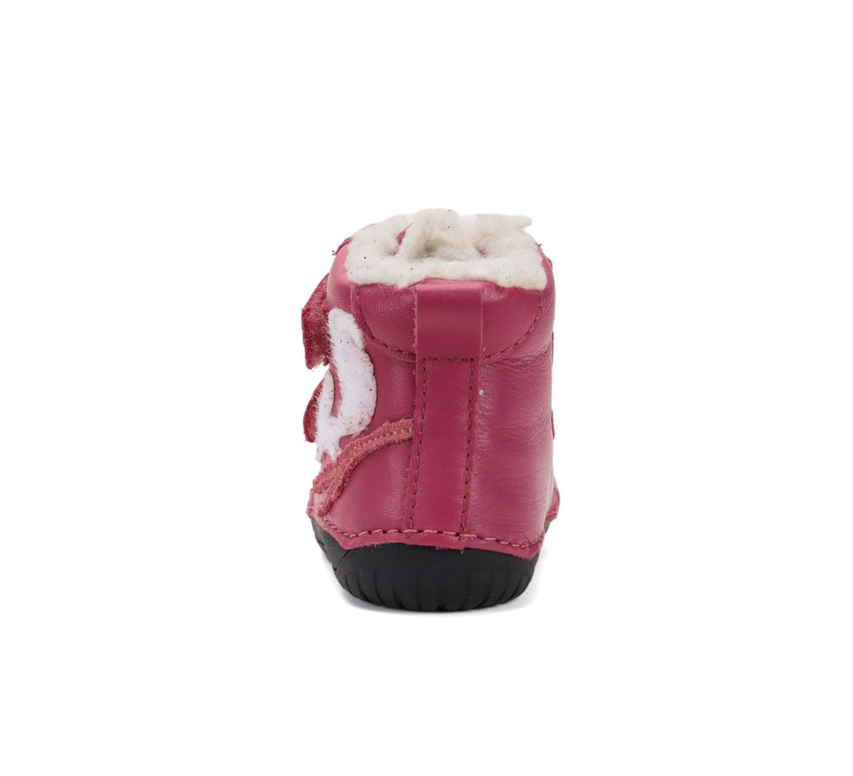 D.D.Step ghete fete Barefoot imblanite 20-25 Dark Pink cu veverita