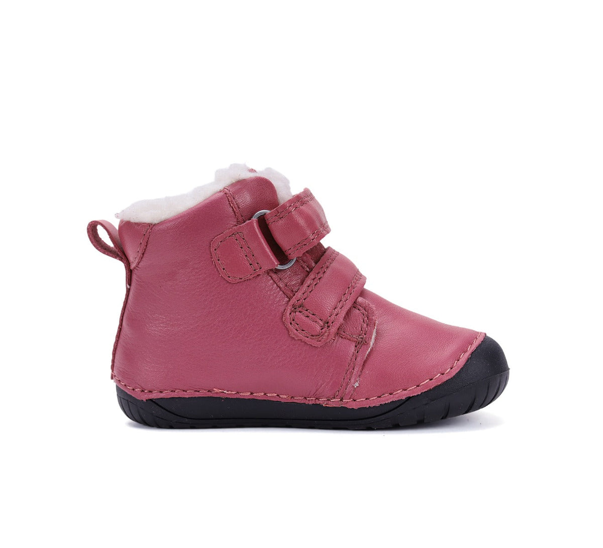 D.D.Step ghete fete Barefoot imblanite 20-25 Dark Pink cu veverita