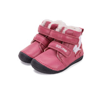 D.D.Step ghete fete Barefoot imblanite 20-25 Dark Pink cu veverita