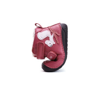 D.D.Step ghete fete Barefoot imblanite 20-25 Dark Pink cu veverita