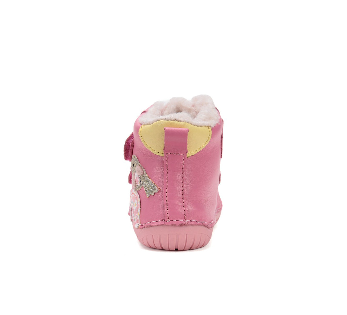 D.D.Step ghete fete Barefoot imblanite 20-25 Pink cu pasare