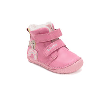 D.D.Step ghete fete Barefoot imblanite 20-25 Pink cu pasare
