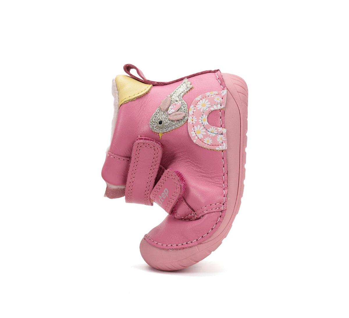 D.D.Step ghete fete Barefoot imblanite 20-25 Pink cu pasare