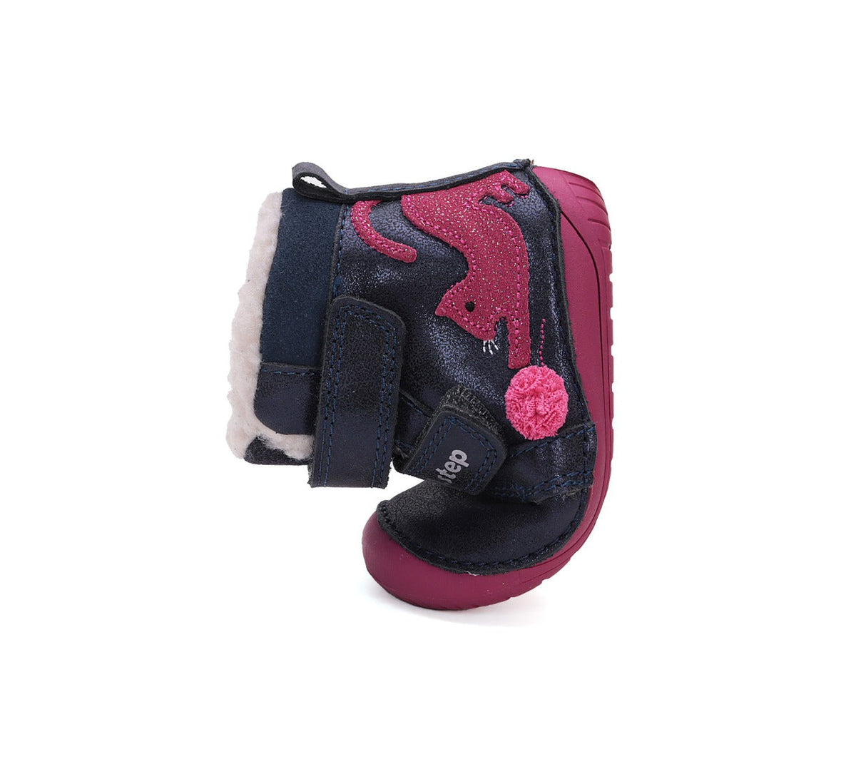 D.D.Step ghete fete Barefoot imblanite 20-25 Royal Blue cu pisica