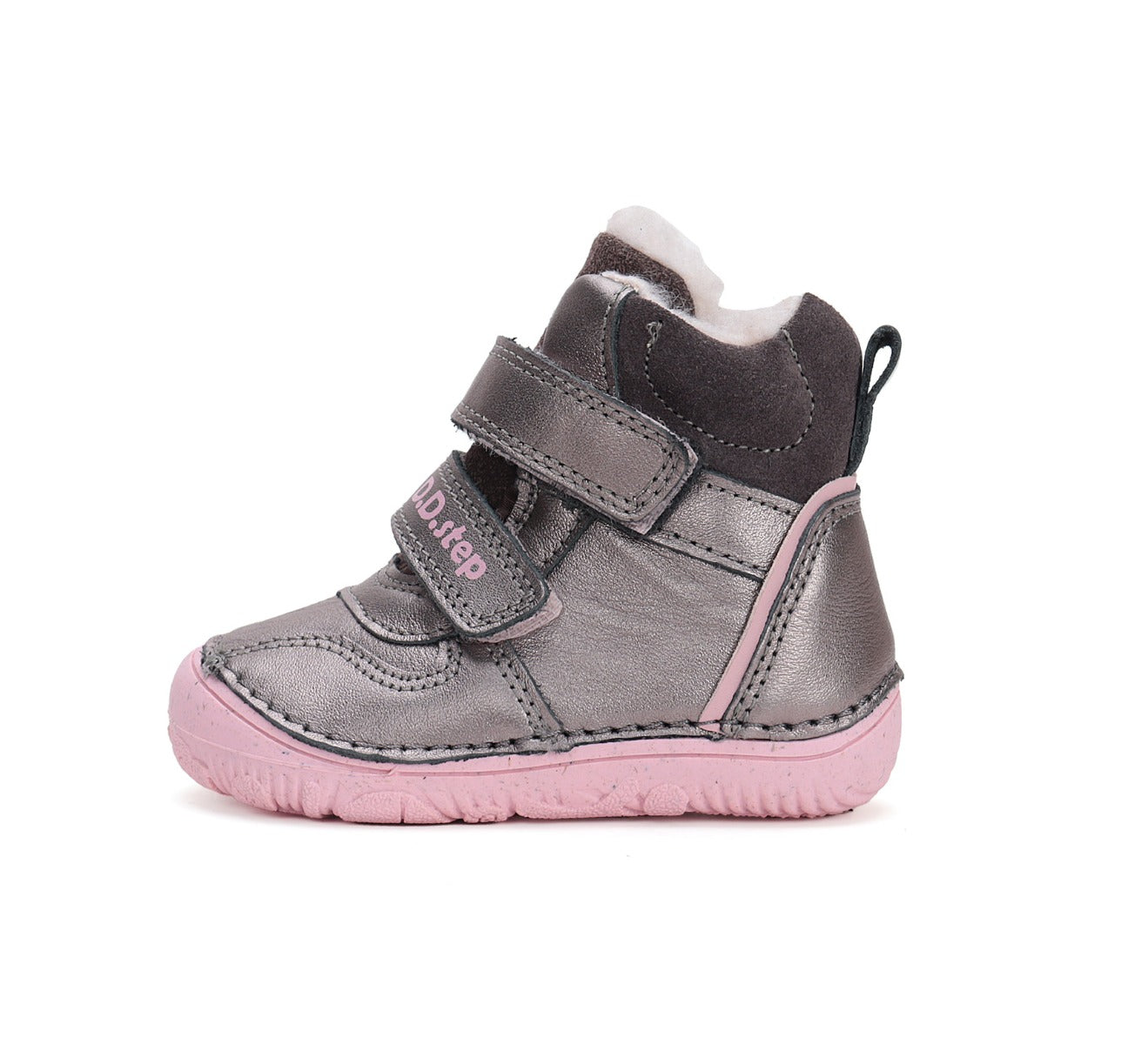 D.D.Step ghete fete Barefoot imblanite 26-31 Bronze cu roz Imagine secundară a produsului