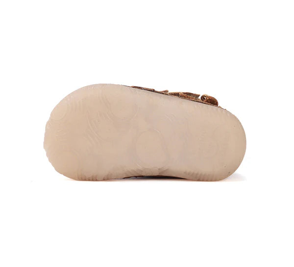 D.D.Step ghete fete Barefoot imblanite cu talpa fluorescenta 20-25 Chocolate