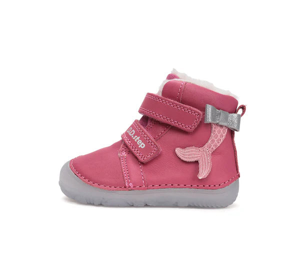 D.D.Step ghete fete Barefoot imblanite cu talpa fluorescenta 20-25 Dark Pink Sirena
