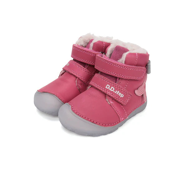 D.D.Step ghete fete Barefoot imblanite cu talpa fluorescenta 20-25 Dark Pink Sirena
