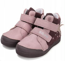 D.D.Step ghete fete cu LED 25-30 Chocolate cu unicorn