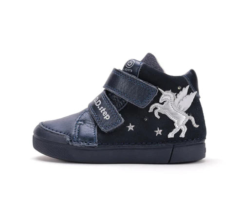 D.D.Step ghete fete cu LED 25-30 Royal Blue cu unicorn