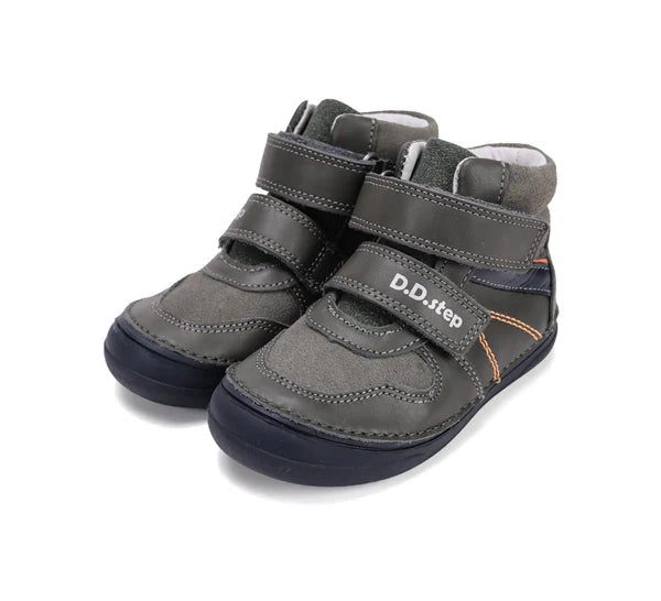 D.D.Step ghete baieti cu scai 26-31 Khaki cu dunga