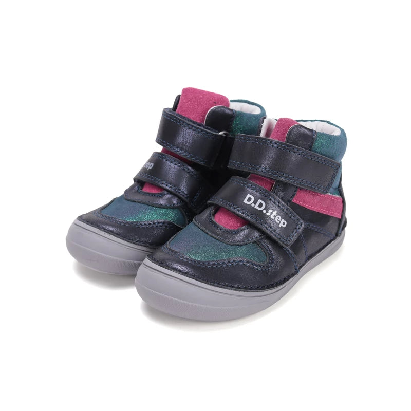 D.D.Step ghete fete cu scai 32-37 Royal Blue cu dunga