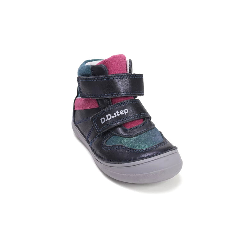 D.D.Step ghete fete cu scai 32-37 Royal Blue cu dunga