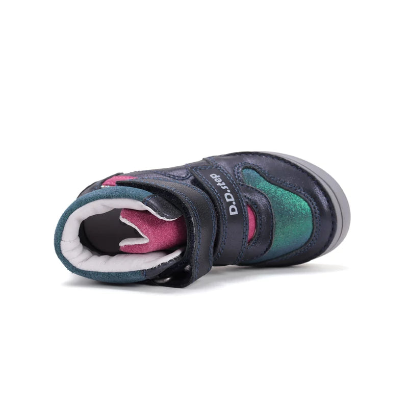 D.D.Step ghete fete cu scai 32-37 Royal Blue cu dunga