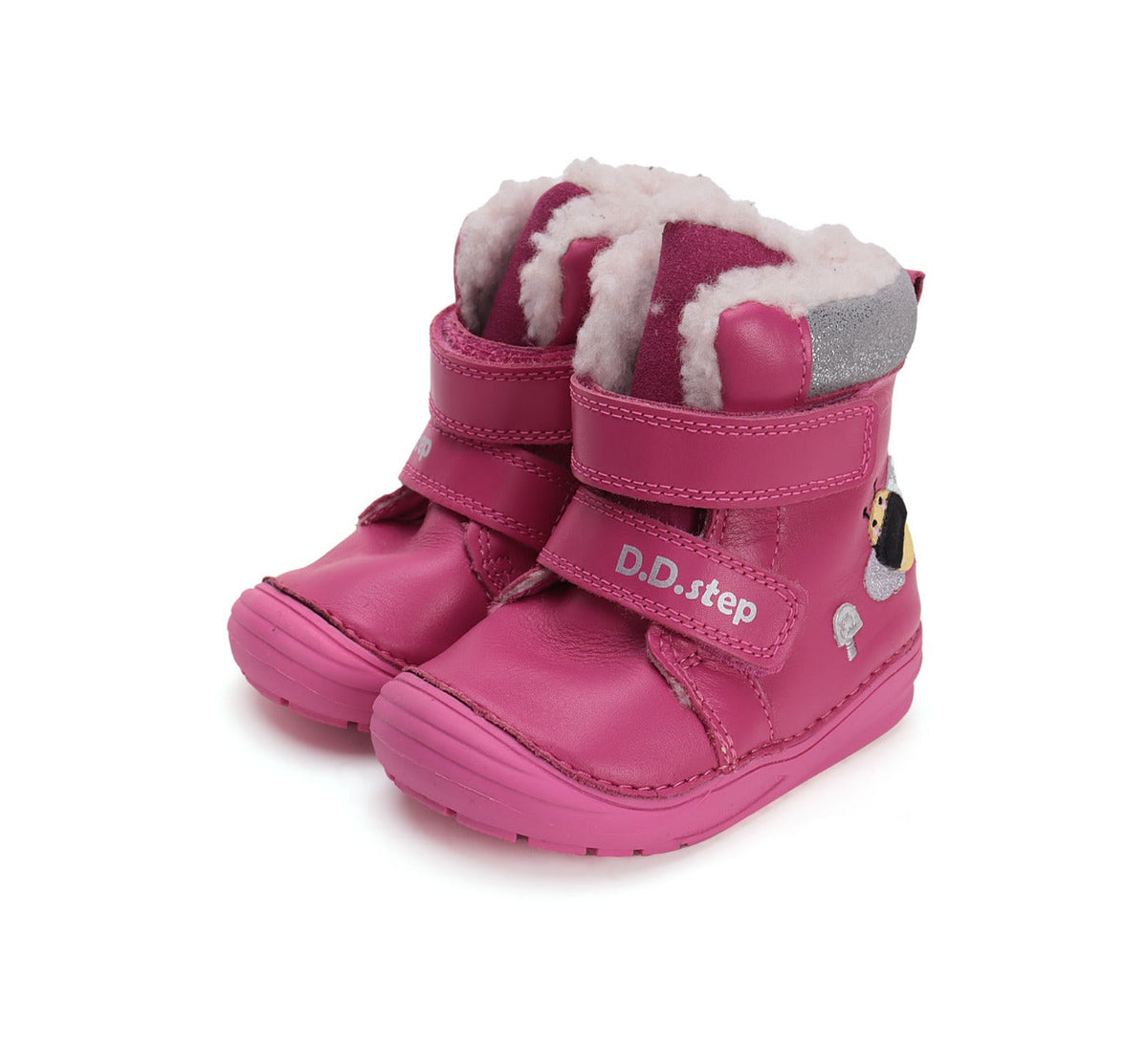 D.D.Step ghete fete imblanite 20-25 Dark Pink cu albinuta