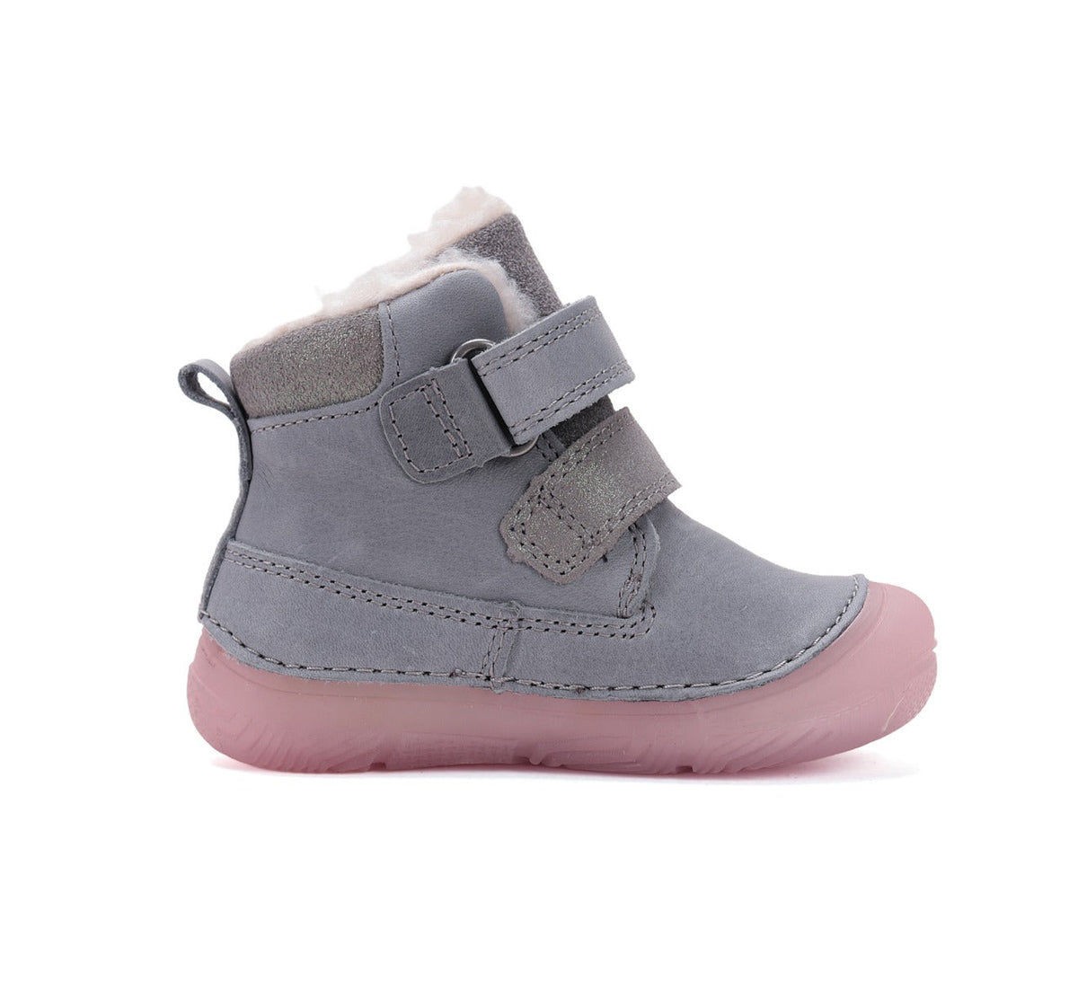 D.D.Step ghete fete imblanite cu talpa fluorescenta 26-31 Grey cu pasarele