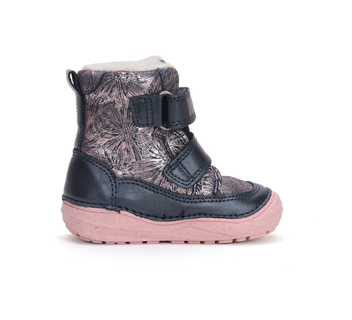 D.D.Step ghete fete imblanite 20-25 Metallic pink cu flori