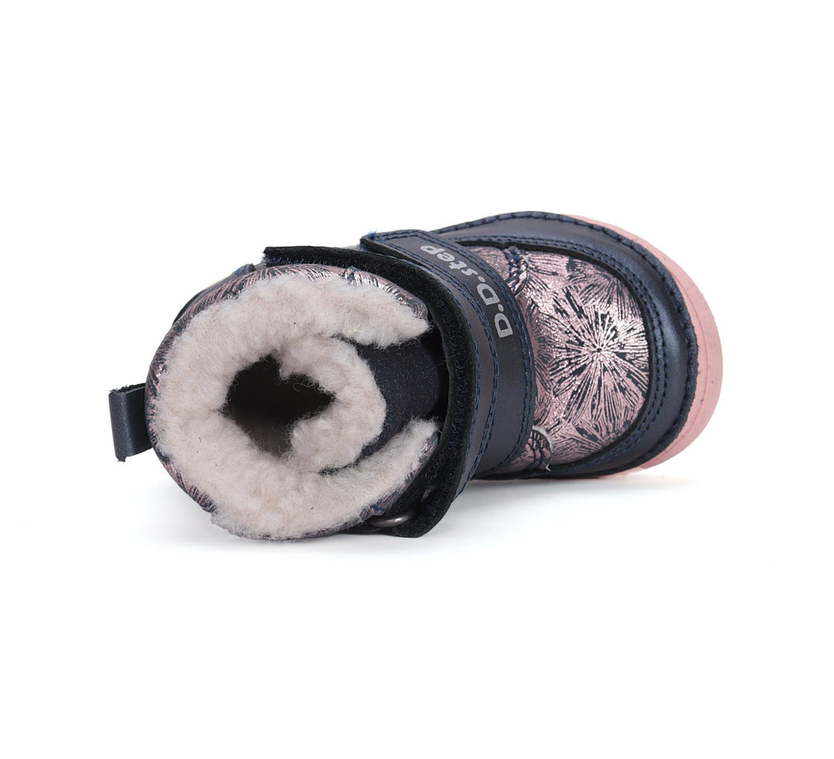 D.D.Step ghete fete imblanite 20-25 Metallic pink cu flori