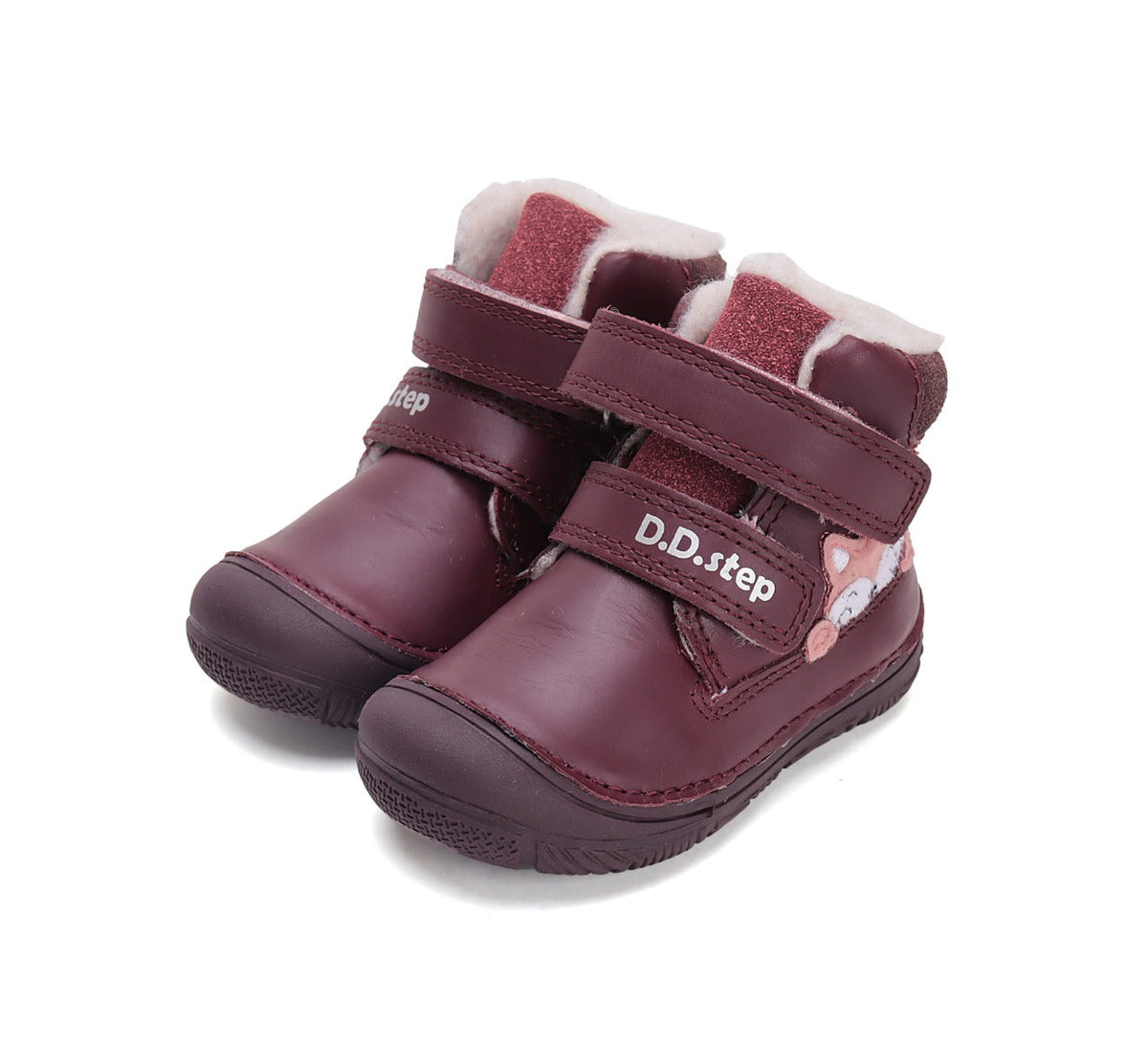 D.D.Step ghete fete imblanite 26-31 Raspberry cu vulpe