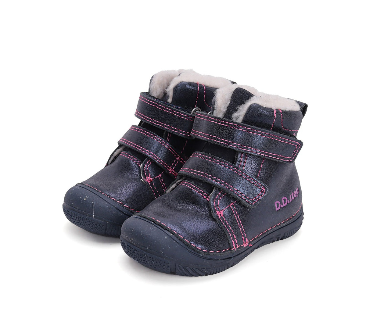 D.D.Step ghete fete imblanite 26-31 Royal Blue cu roz Imagine principală a produsului