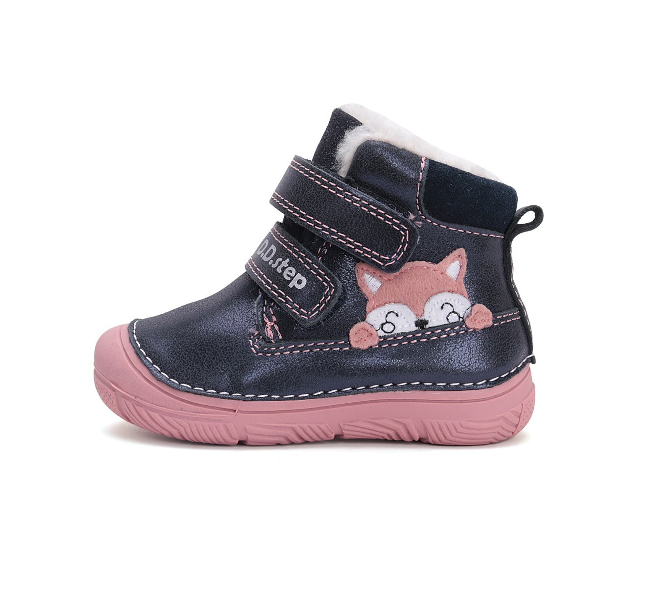 D.D.Step ghete fete imblanite 20-25 Royal Blue cu vulpe Imagine secundară a produsului