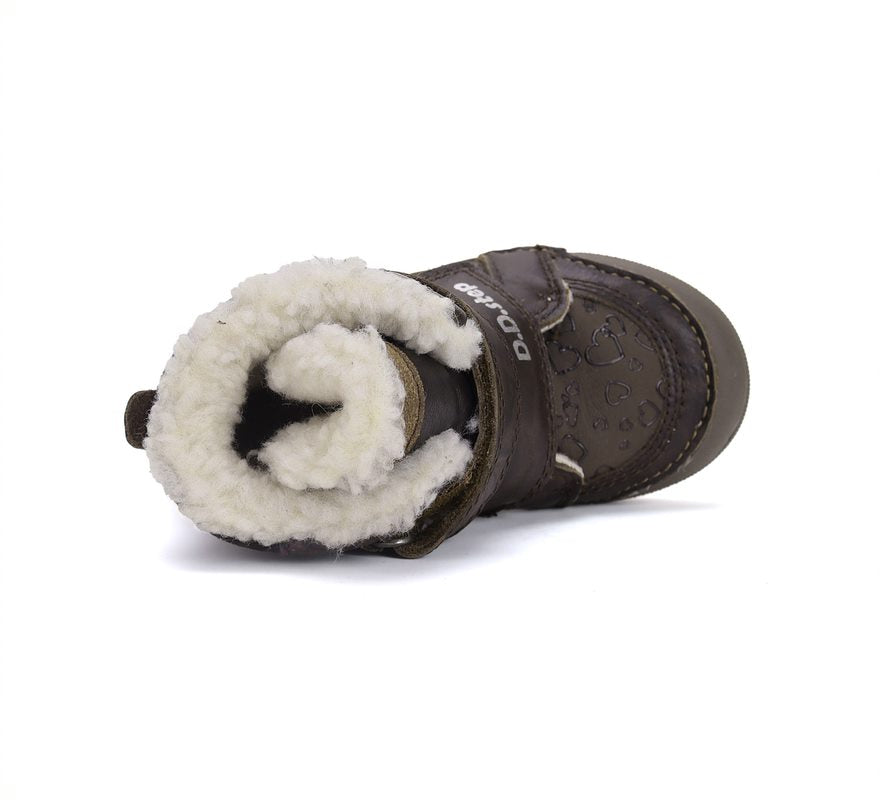 D.D.Step ghete fete imblanite 25-30 Chocolate cu inimioare