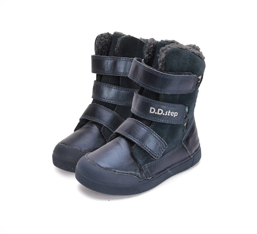 D.D.Step ghete fete imblanite 25-30 Royal Blue cu pasari Fő kép