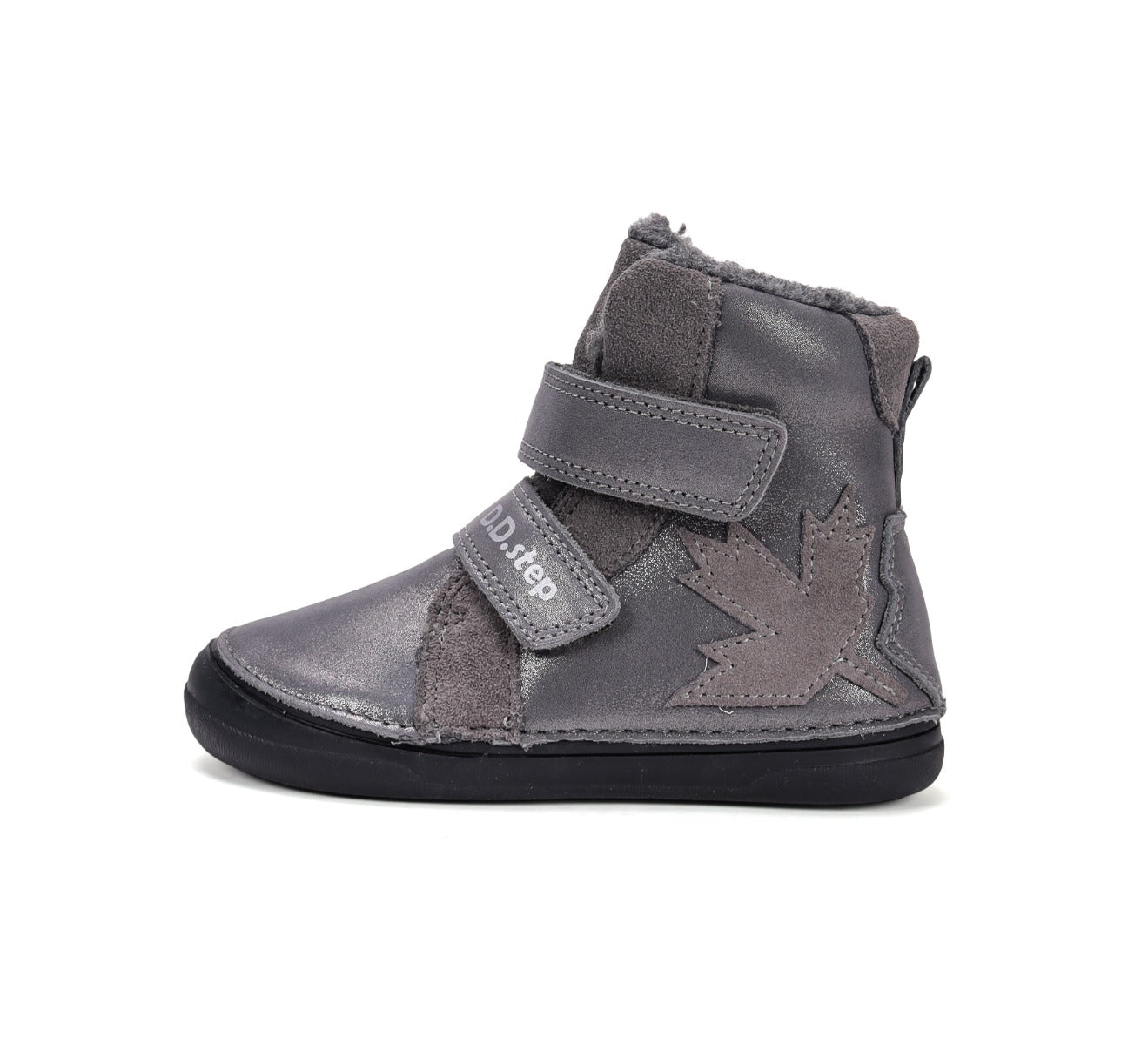 D.D.Step ghete fete imblanite 26-31 Dark Grey cu frunza Imagine secundară a produsului