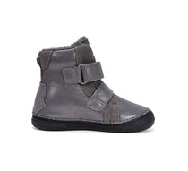 D.D.Step ghete fete imblanite 26-31 Dark Grey cu frunza