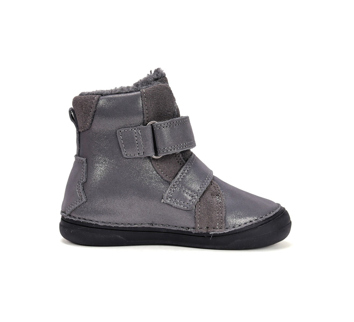 D.D.Step ghete fete imblanite 26-31 Dark Grey cu frunza