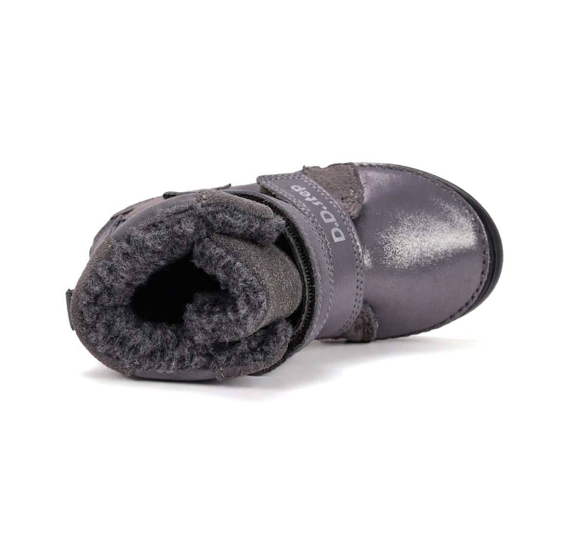 D.D.Step ghete fete imblanite 26-31 Dark Grey cu frunza