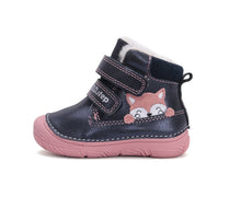 D.D.Step ghete fete imblanite 26-31 Royal Blue cu vulpe