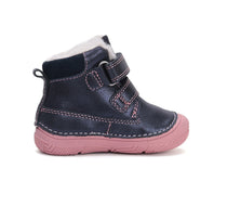 D.D.Step ghete fete imblanite 26-31 Royal Blue cu vulpe